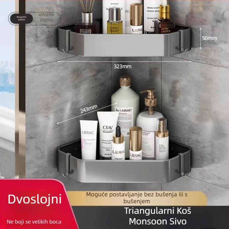 Space aluminijski držač za ručnike, bez bušenja, na zid, 2 sloja, nosivost preko 15 kg, 2023 novo poboljšano dvostruko sklopivo izdanje, završni plastificirani premaz