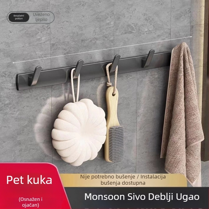 Space aluminijski držač za ručnike, bez bušenja, na zid, 2 sloja, nosivost preko 15 kg, 2023 novo poboljšano dvostruko sklopivo izdanje, završni plastificirani premaz