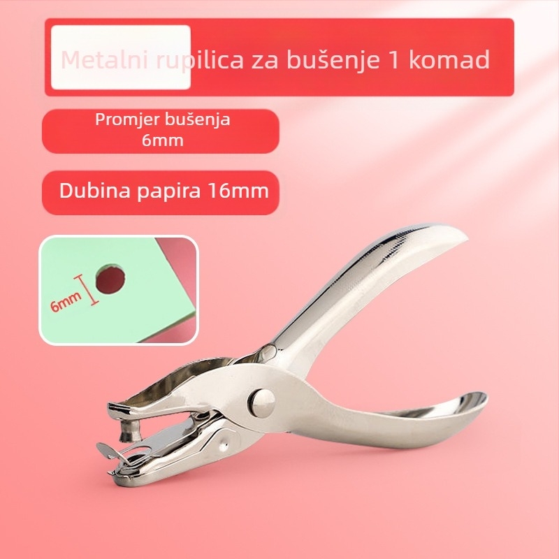 Kružni bušač rupa za papir i kartice, rupe 3 mm i 6 mm, alat za povezivanje bilježnica s listovima