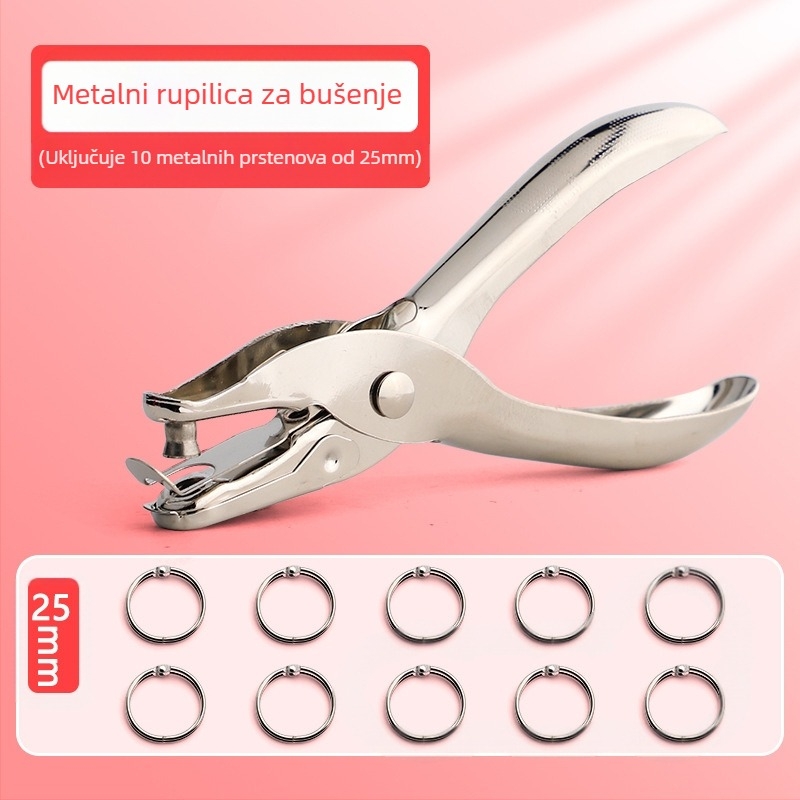 Kružni bušač rupa za papir i kartice, rupe 3 mm i 6 mm, alat za povezivanje bilježnica s listovima