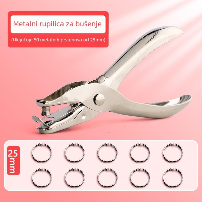 Kružni bušač rupa za papir i kartice, rupe 3 mm i 6 mm, alat za povezivanje bilježnica s listovima