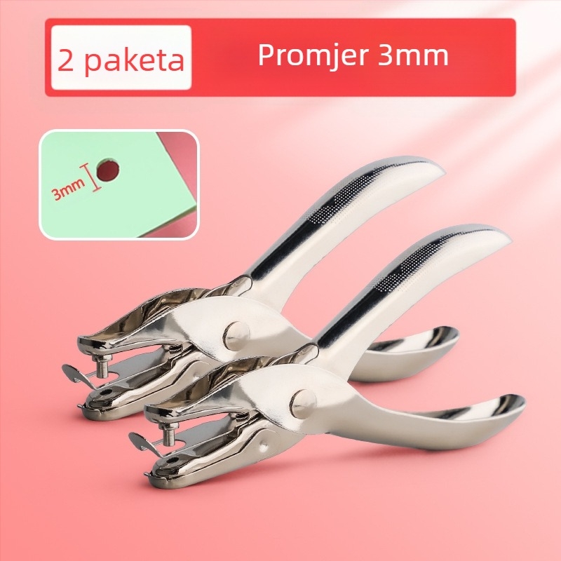 Kružni bušač rupa za papir i kartice, rupe 3 mm i 6 mm, alat za povezivanje bilježnica s listovima