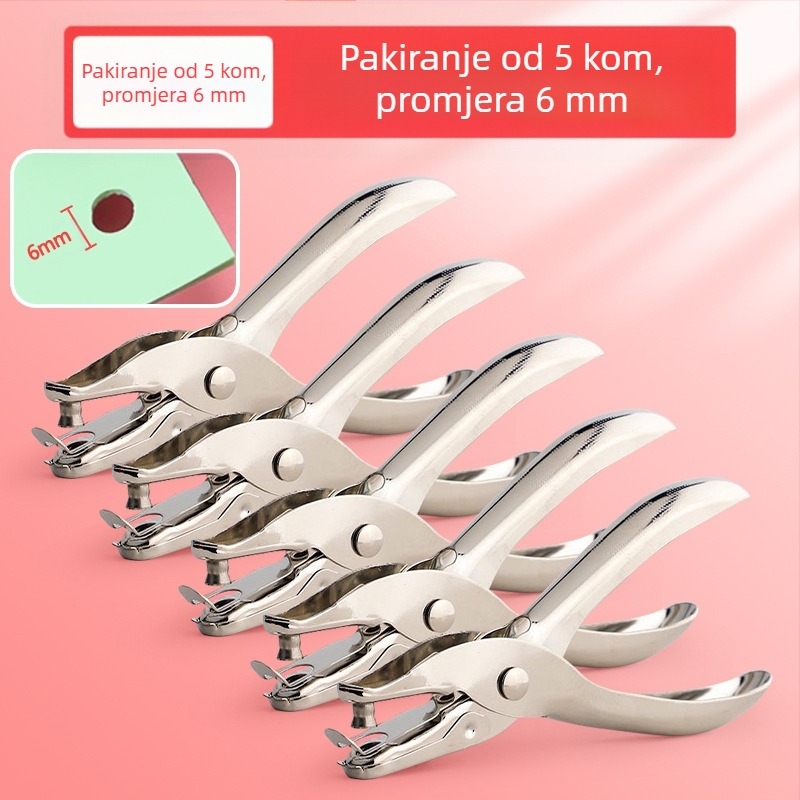 Kružni bušač rupa za papir i kartice, rupe 3 mm i 6 mm, alat za povezivanje bilježnica s listovima