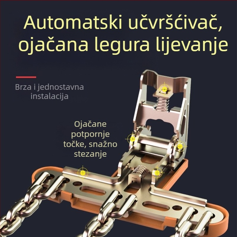Snow King aluminijske snježne verige za automobile, stil Tian Grid, univerzalne za gume 165-285