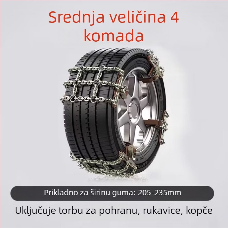 Snow King aluminijske snježne verige za automobile, stil Tian Grid, univerzalne za gume 165-285