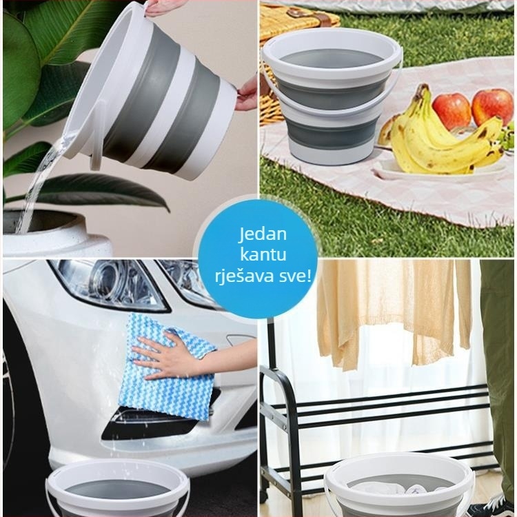 Sklopiva prijenosna plastična kanta za vanjsku upotrebu – ojačana konstrukcija, otporna na visoke temperature, pogodna za pranje automobila, ribolov i kućnu vodu