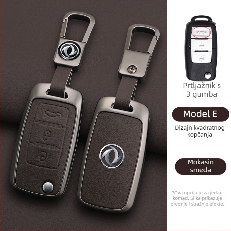 Kutija za ključeve automobila za Dongfeng Fengxing T5 i 23 modela: Lingzhi M5L, Jingyi X3, X5, X6, S50, SX6, CM7; koža od krave; poslovni stil; prilagodljivo