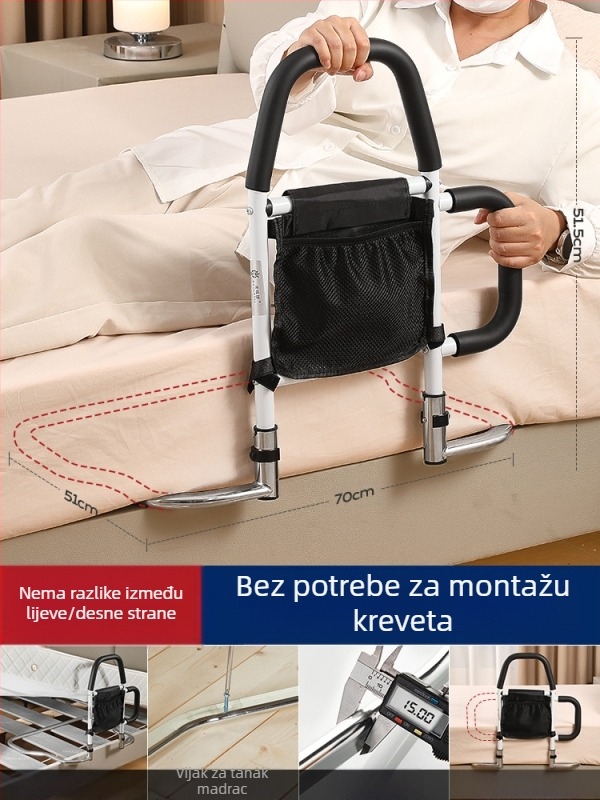 Posteljne bočne ograde bez ugradnje za starije osobe, 304 nehrđajućeg čelika, nebrendirano (304 nehrđajućeg čelika; bez ugradnje; nebrendirano; za starije osobe)