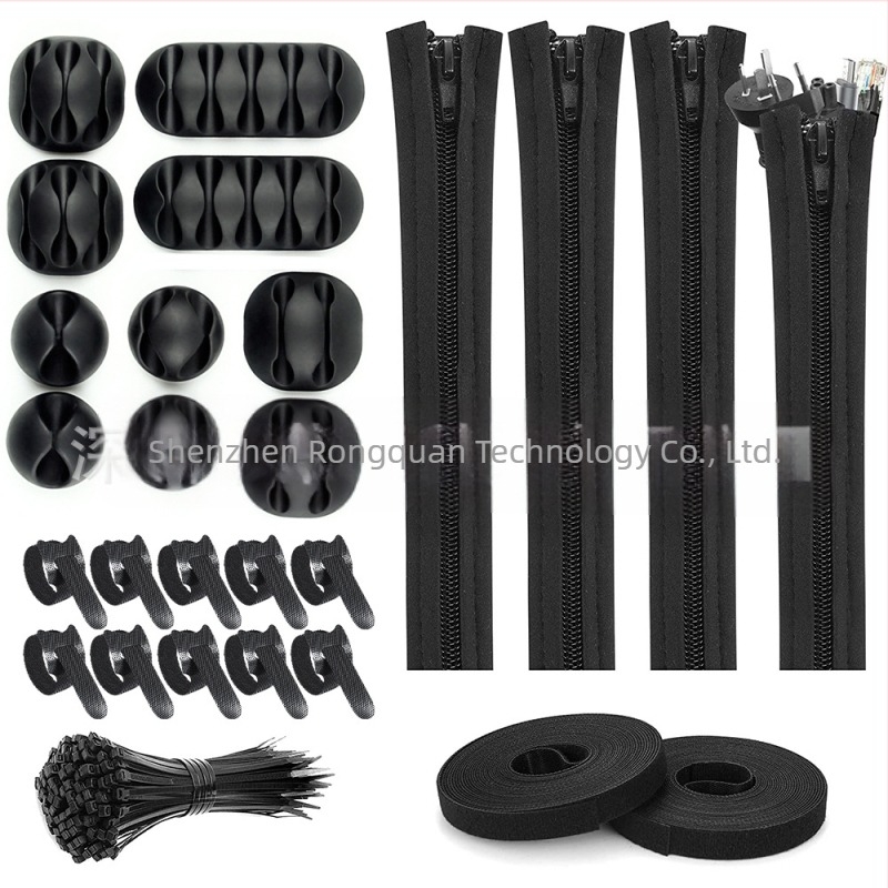 Upravljač za kabelske vješanje na stol – Kombinirani set, materijali: TPR, diving material, TPE, nylon, silica gel; pogodno za podatkovne kabele