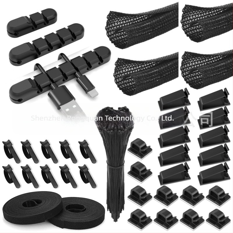 Upravljač za kabelske vješanje na stol – Kombinirani set, materijali: TPR, diving material, TPE, nylon, silica gel; pogodno za podatkovne kabele