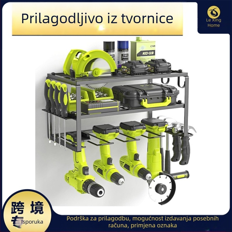 Prijenosni metalni regal za alat s kotačićima, 3 etaže, podni stalak, paket od 2 komada