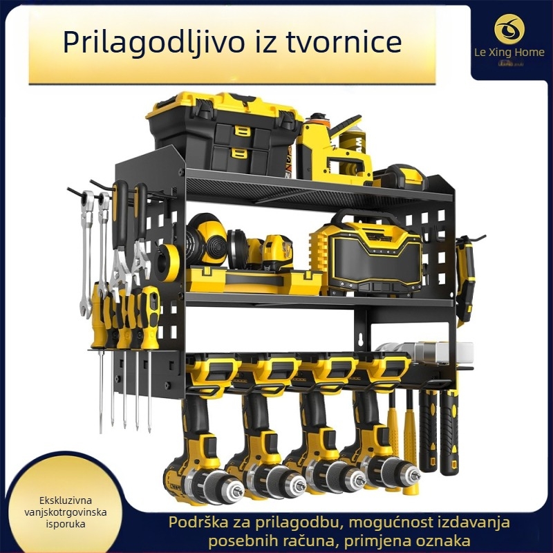 Prijenosni metalni regal za alat s kotačićima, 3 etaže, podni stalak, paket od 2 komada