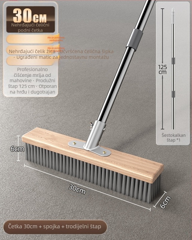 Četka za pod od nehrđajućeg čelika s dugim držalom za vanjsko uklanjanje mahovine
