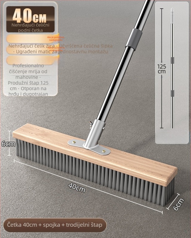 Četka za pod od nehrđajućeg čelika s dugim držalom za vanjsko uklanjanje mahovine