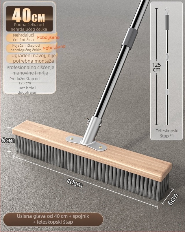 Četka za pod od nehrđajućeg čelika s dugim držalom za vanjsko uklanjanje mahovine