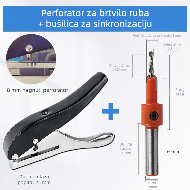 Probijač za rubnu traku, ručni alat za obradu drva za ekološke ploče