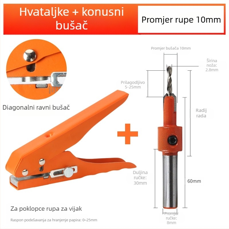 Probijač za rubnu traku, ručni alat za obradu drva za ekološke ploče