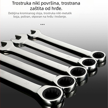 Dvostruki račnički ključ, kromiranje, krom-vanadijev čelik, težina 0.7