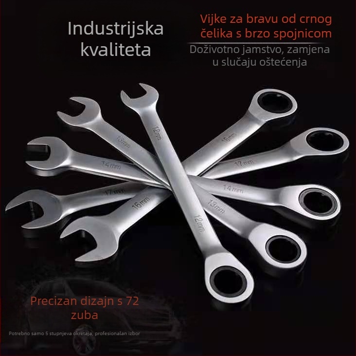 Dvostruki račnički ključ, kromiranje, krom-vanadijev čelik, težina 0.7