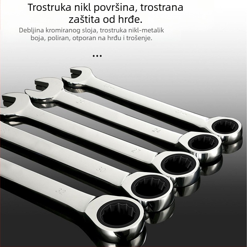 Dvostruki račnički ključ, kromiranje, krom-vanadijev čelik, težina 0.7