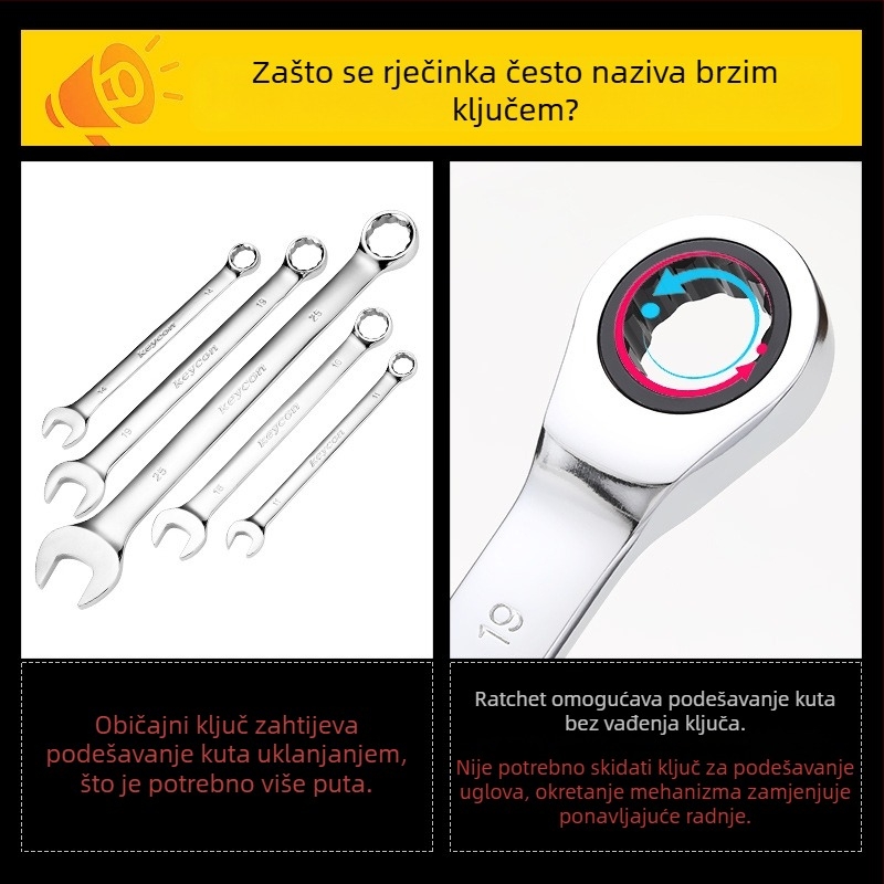 Dvostruki račnički ključ, kromiranje, krom-vanadijev čelik, težina 0.7