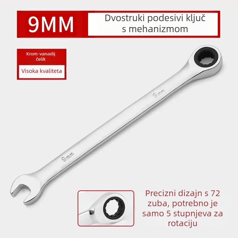 Dvostruki račnički ključ, kromiranje, krom-vanadijev čelik, težina 0.7