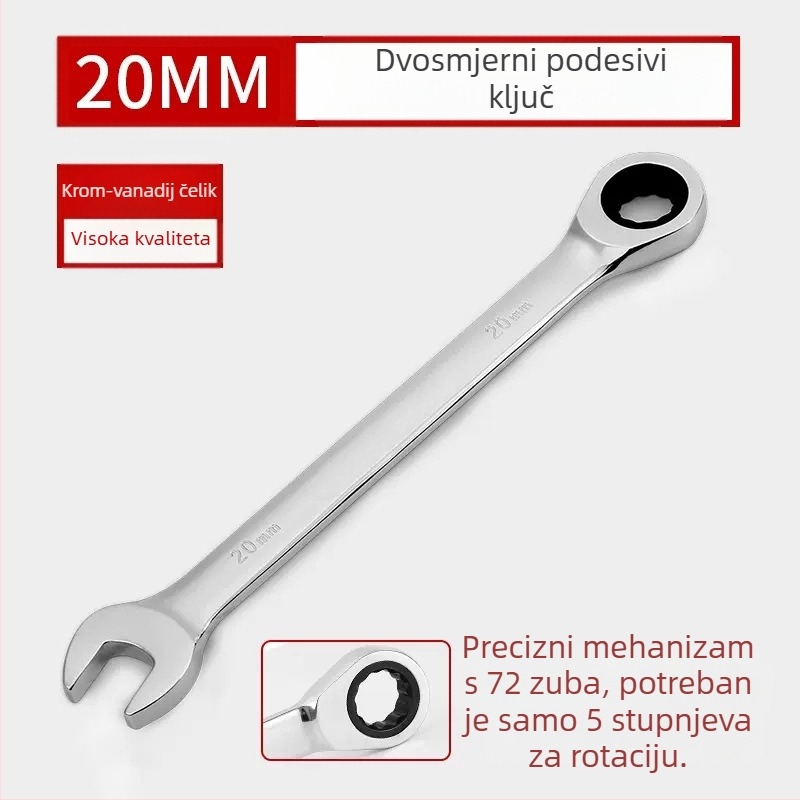 Dvostruki račnički ključ, kromiranje, krom-vanadijev čelik, težina 0.7