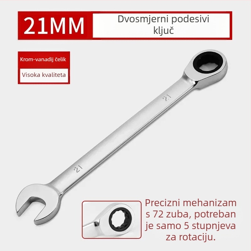 Dvostruki račnički ključ, kromiranje, krom-vanadijev čelik, težina 0.7