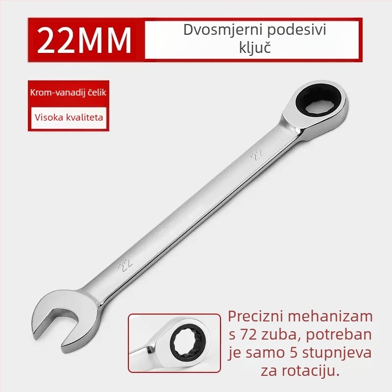 Dvostruki račnički ključ, kromiranje, krom-vanadijev čelik, težina 0.7