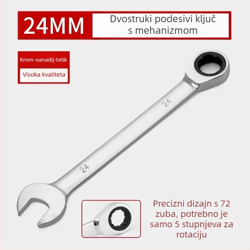 Dvostruki račnički ključ, kromiranje, krom-vanadijev čelik, težina 0.7