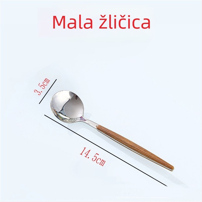Staklena čaša za vodu s držkom i žličicom, kapacitet 350 ml, soda-lime staklo, tiskano logo