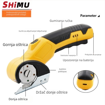Električne škare SM-5001, 230W, punjiva litij baterija, 280 rpm, širina rezanja 35 mm