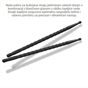 Palica za bubnjeve od karbonskih vlakana, model 5A, za bubnjeve, pakiranje u plastičnu vrećicu