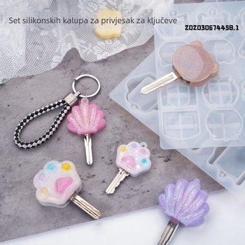 DIY smola epoksidna privjesak sa silikonskim ogledalom i mačjim šapicama