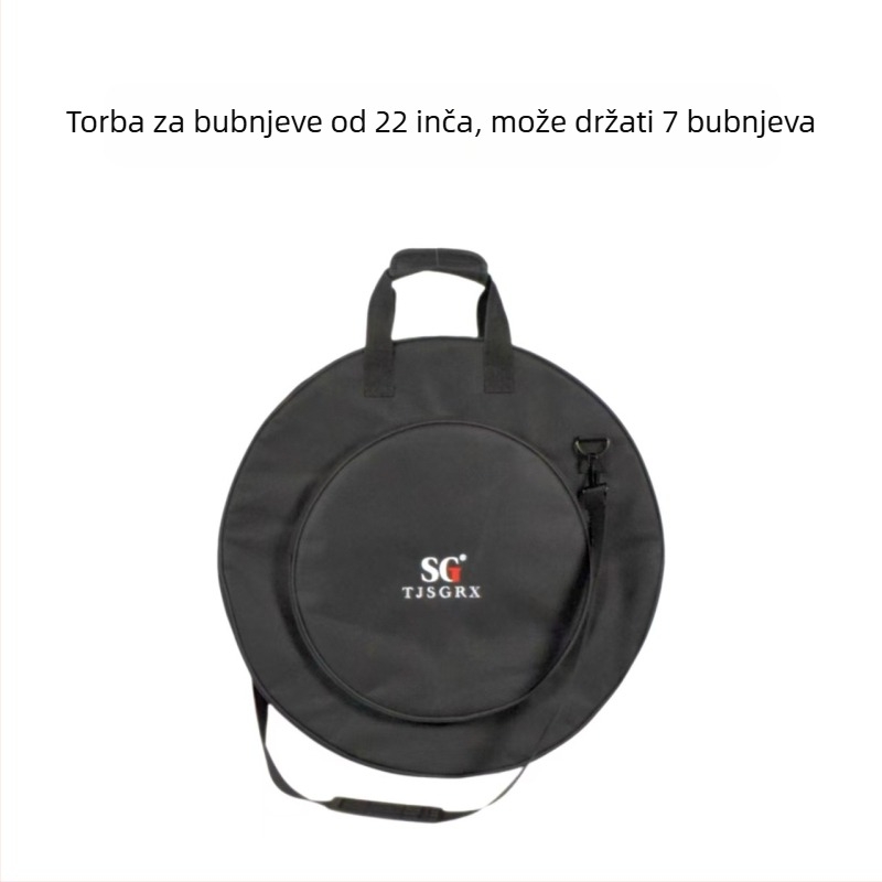 Torba za činele — kapacitet 7 činele, poliester, svilen podstav, zračni jastučić naramenica, brenda SGTJSGRX