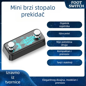 Efektni pedal — dvostruki vanjski nožni prekidač, trenutna promjena, metalna konstrukcija, JAMJUM