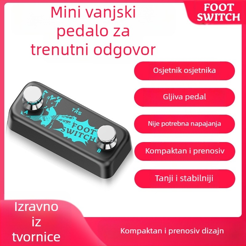 Efektni pedal — dvostruki vanjski nožni prekidač, trenutna promjena, metalna konstrukcija, JAMJUM