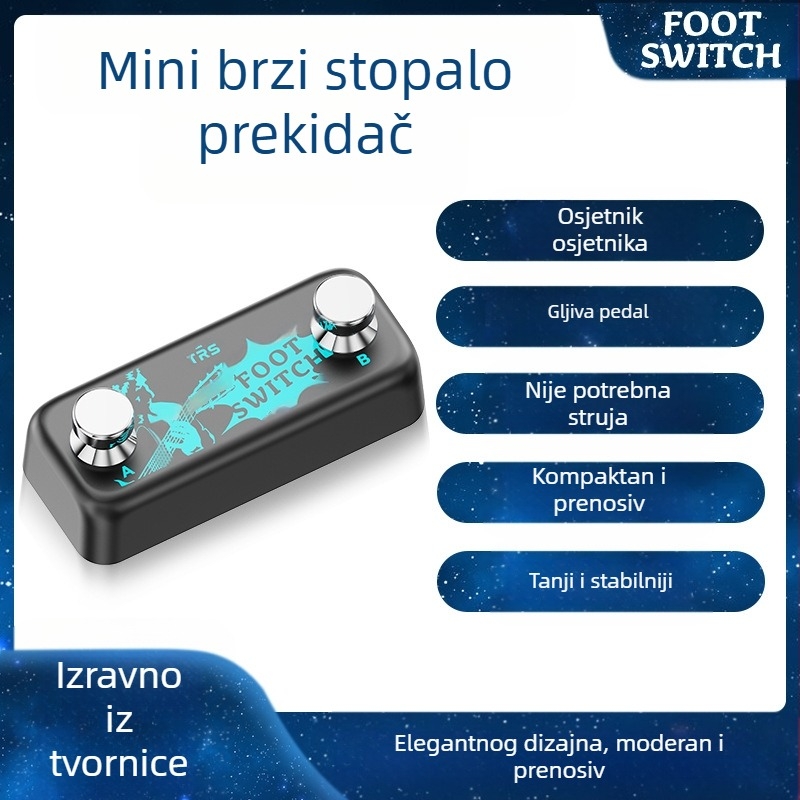 Efektni pedal — dvostruki vanjski nožni prekidač, trenutna promjena, metalna konstrukcija, JAMJUM