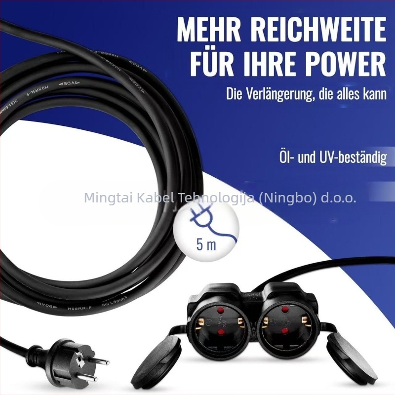 MT Y-oblik produžni kabel s dva utikača, vanjska vodootpornost, PVC omot, CE certifikat, 3C 2011010101472172