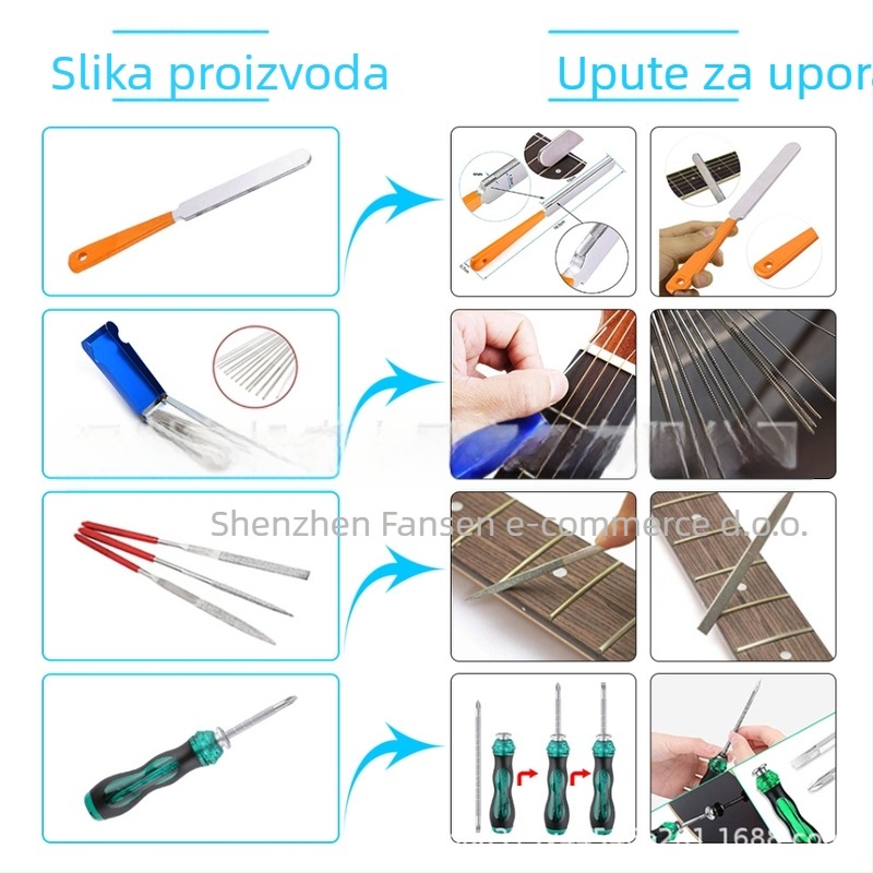 Set alata za popravak gitare JT-025 za akustične gitare | metalno-plastična konstrukcija | 25 komada