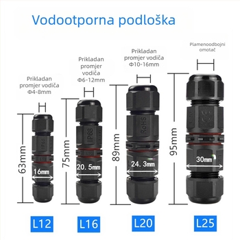 12V IP68 vodootporni LED konektor za podvodno osvjetljenje, PVC kućište, vijek trajanja 50000 sati