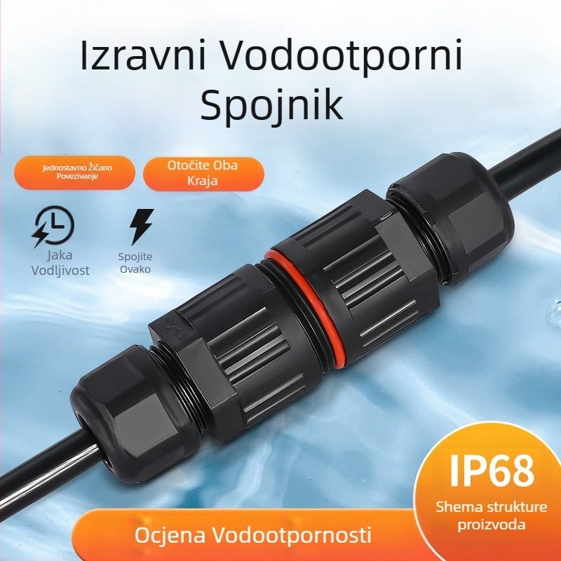 12V IP68 vodootporni LED konektor za podvodno osvjetljenje, PVC kućište, vijek trajanja 50000 sati