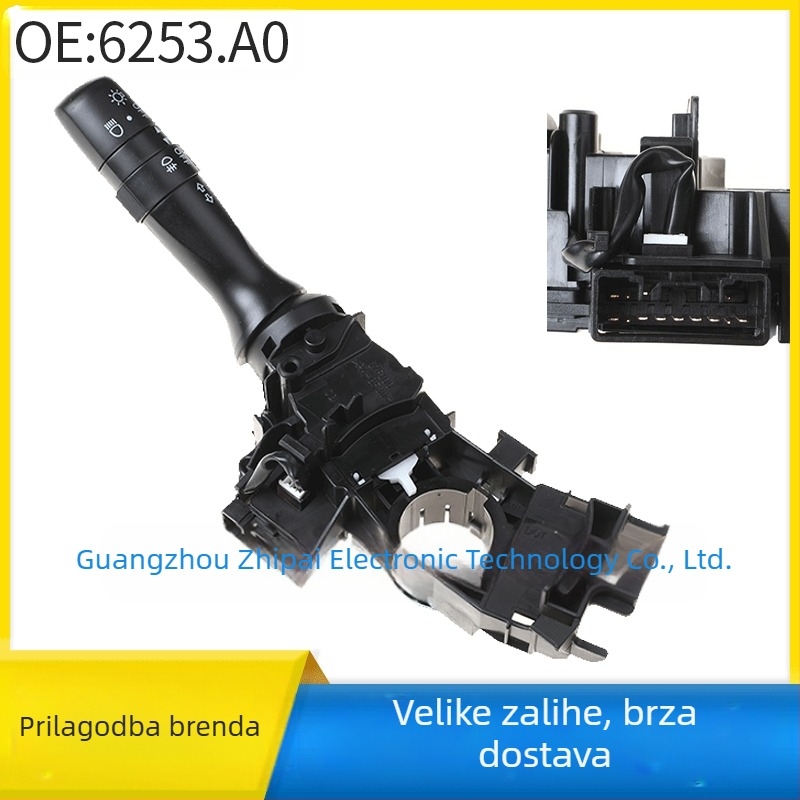 Kombinirani prekidač brisača i žmigavaca – 6253.A0 / 6253A0, kompatibilno s Peugeot 107 i Citroën C1, ZHIPEAK