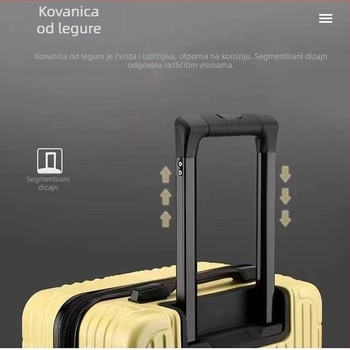 ABS kofer za ručnu prtljagu sa zatvaranjem na zip, univerzalnim kotačima, velike kapacitete