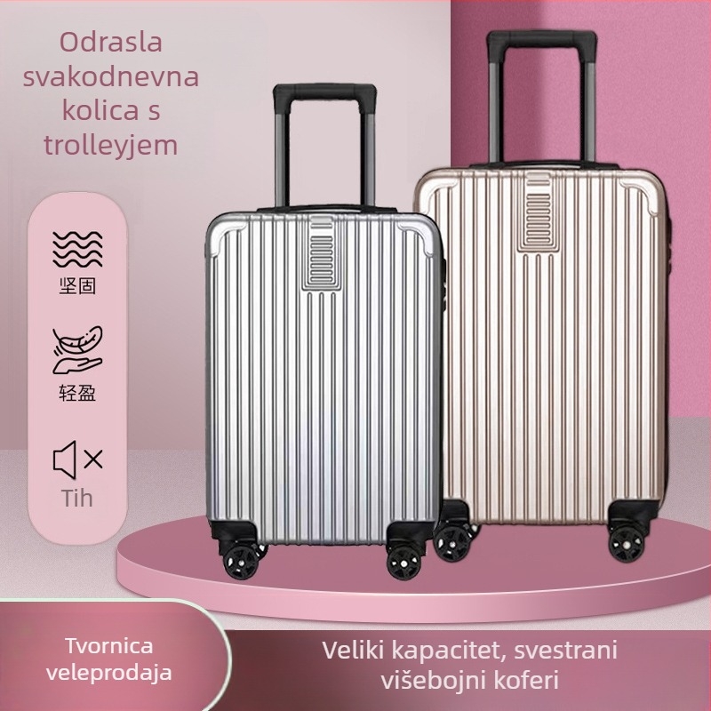 ABS kofer za ručnu prtljagu sa zatvaranjem na zip, univerzalnim kotačima, velike kapacitete