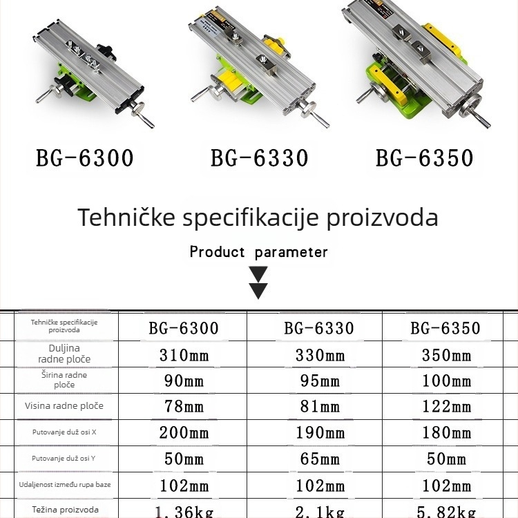 Mini snažni precizni križni stol s učvršćivanjem (aluminijska legura; težina 1800; stol za učvršćivanje)