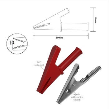 35-dijelni set tester vodova s aligator klipsama i testnim iglama u plastičnom kućištu; izolacijski materijal: PVC/PA/bakar/nehrđajući čelik