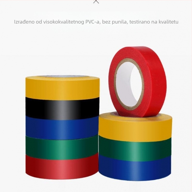 Električna izolacijska traka, PVC, ultra tanka, vatrootporna i vodootporna, jednostrana, s papirom za odvajanje, 10 rolni