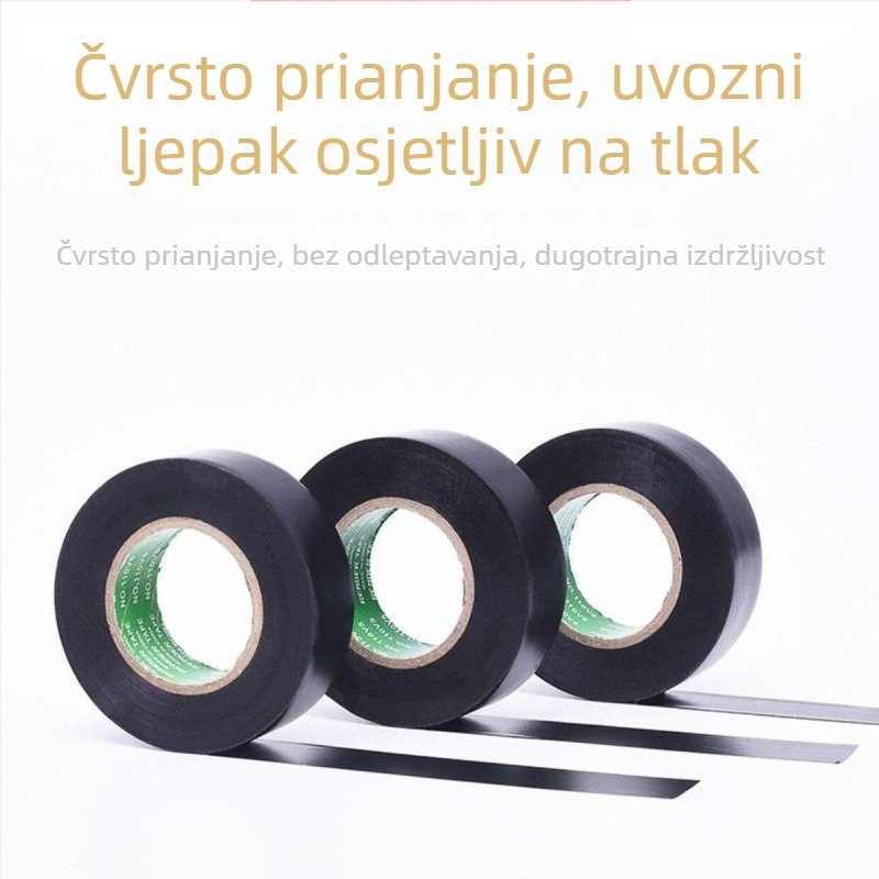 Električna izolacijska traka, PVC, ultra tanka, vatrootporna i vodootporna, jednostrana, s papirom za odvajanje, 10 rolni