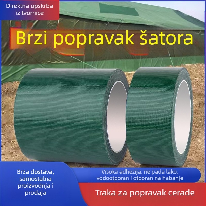 Traka za popravak platna za kamione — vodootporna tkanina, jaka adhezija, pogodna za šatore i staklenike